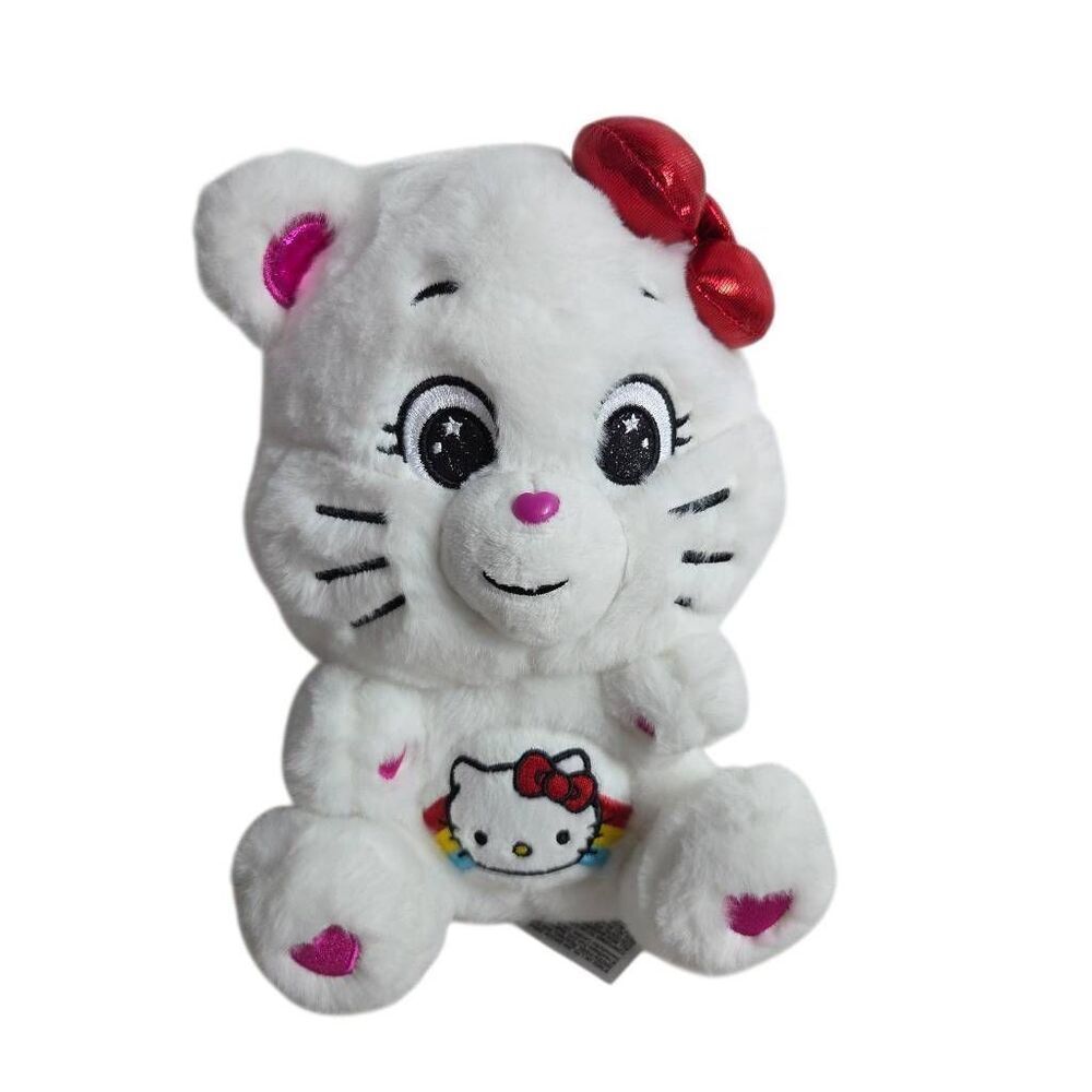 Hello Kitty Loves Cheer Bear special edition plush from the Sanrio x Care Bears